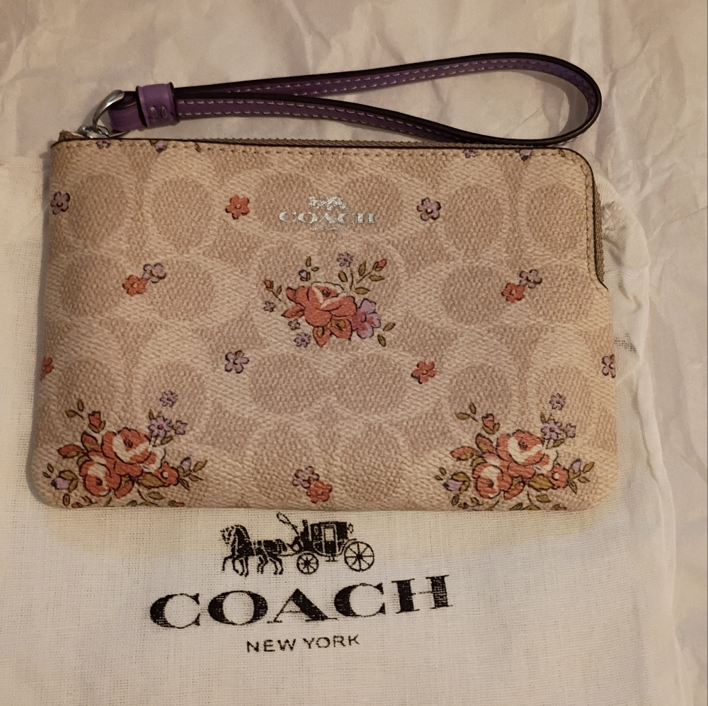 Coach  Floral Print Wristlet NWOT